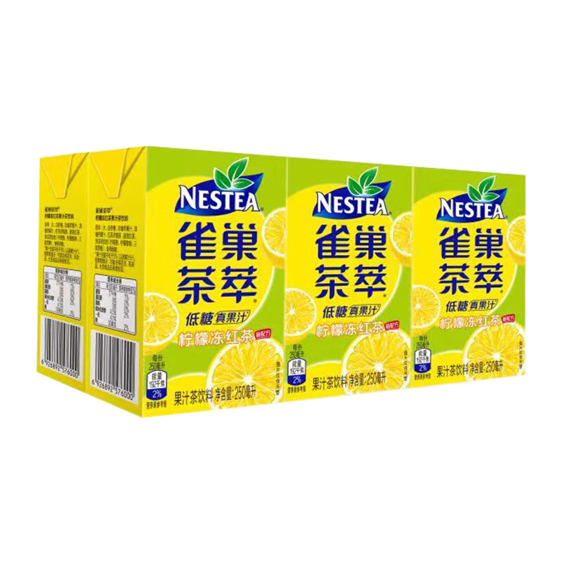 雀巢nestle/茶萃柠檬冻红茶果汁茶饮料250ml*6包