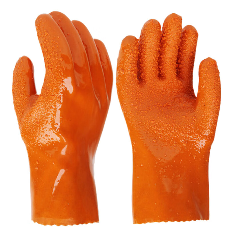 东亚807舒意618止滑手套加厚杀鱼颗粒橡胶皮防水防油防滑浸塑手套 舒