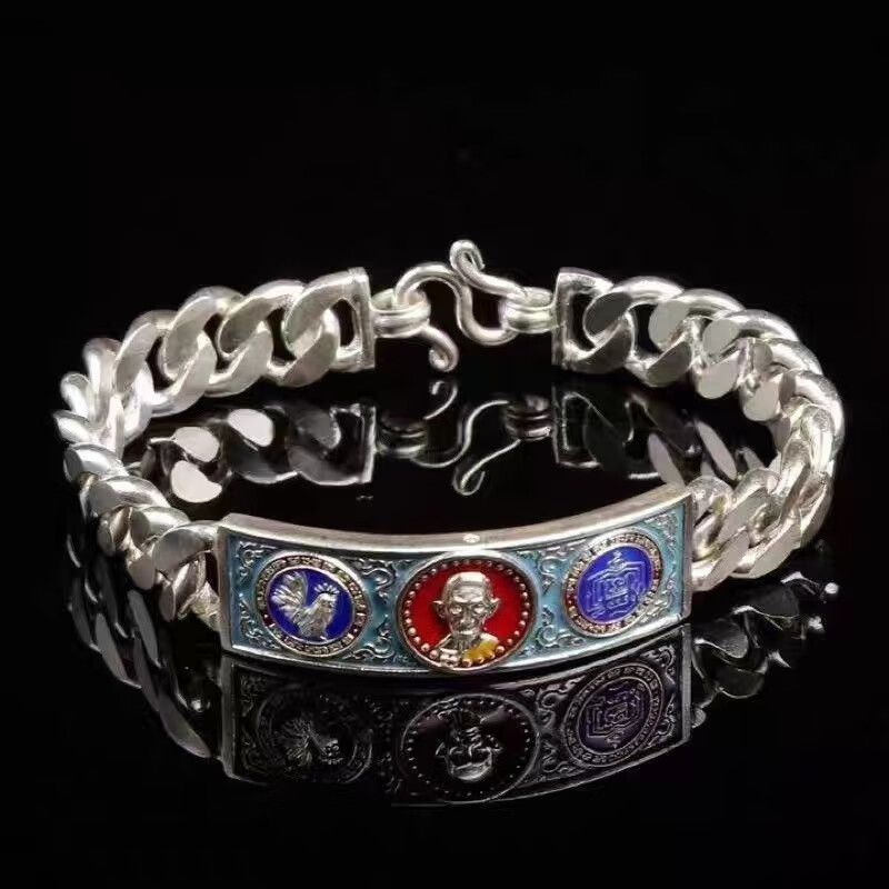 可颖a 网红卡卡泰国佛牌龙婆瑞2561龙牙特殊版首饰手链男女款 蓝色18