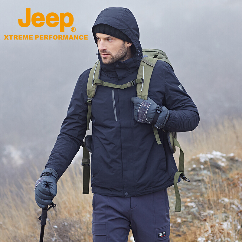 Jeep男士冲锋衣抓绒两件套身高180 75公斤穿多大？