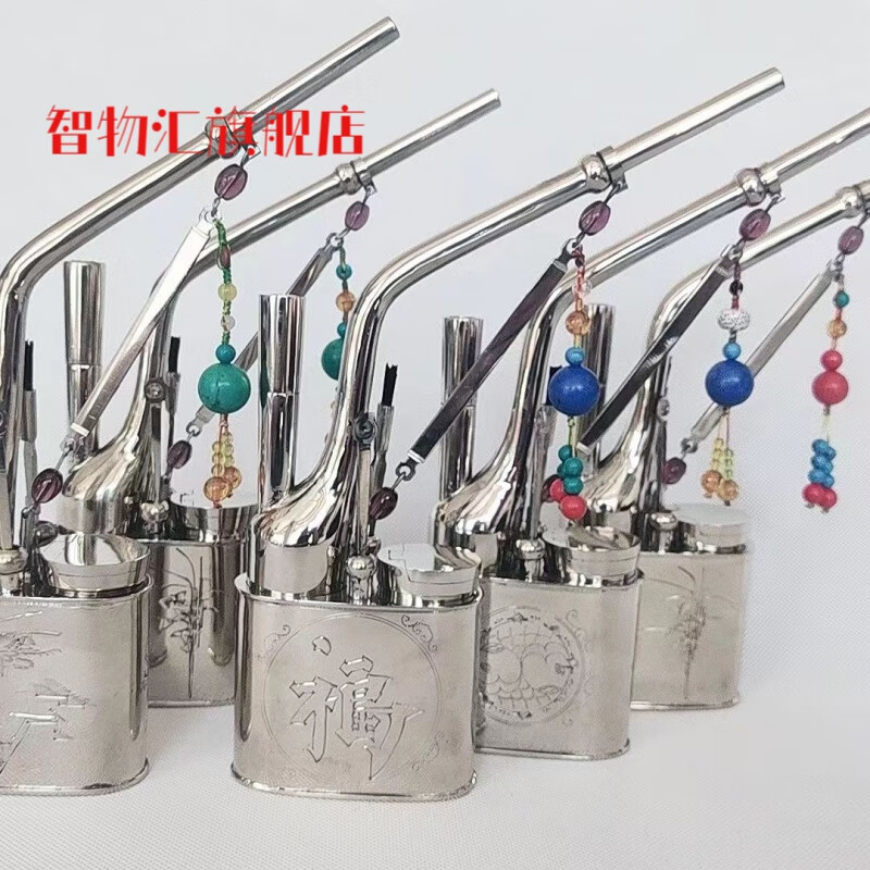龙昌新品 白铜水烟袋手工制作白铜复古老式水烟袋锅子水过滤烟壶烟