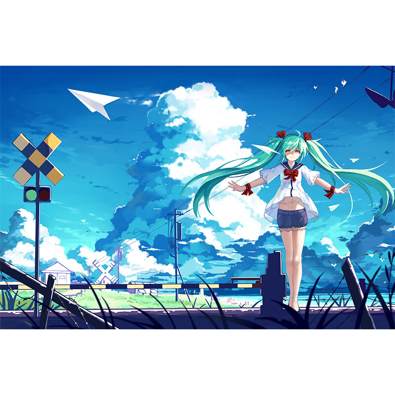 山头林村初音未来墙贴 初音未来海报动漫hatsune二次元插画宿舍房间