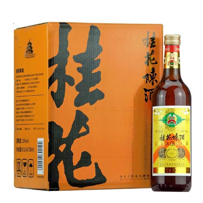 丰收果酒 丰收葡萄酒 北京特产酒 桂花酒 桂花陈酒 750ml*6瓶/箱