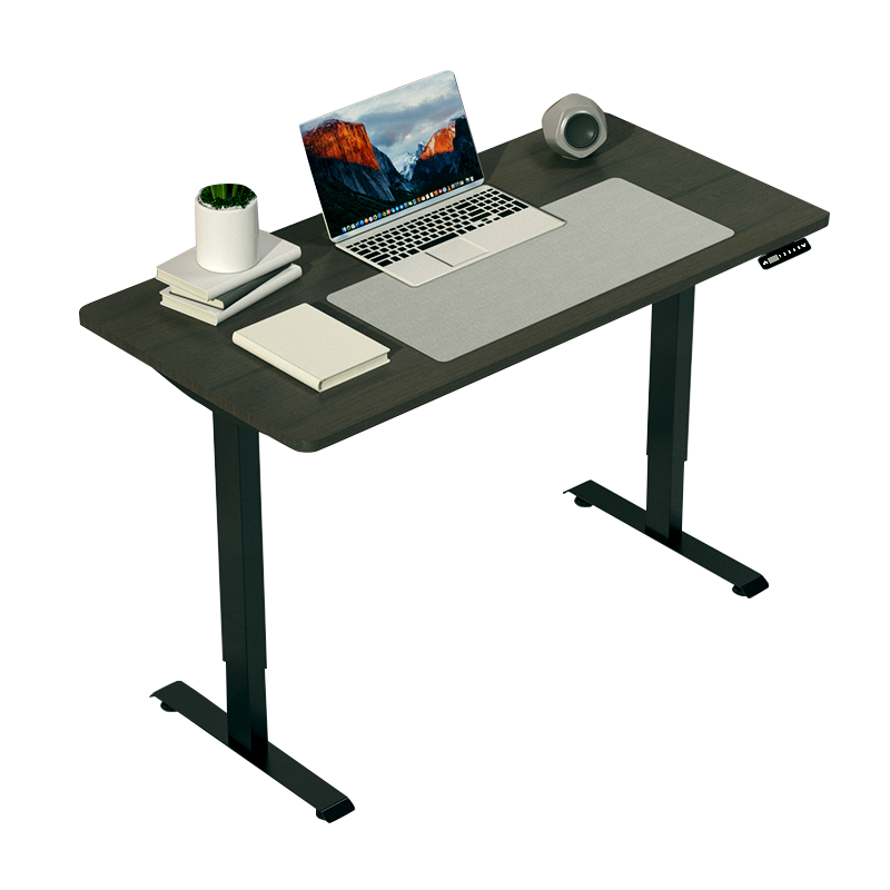 更新家具电动升降桌办公主管桌可升降电脑桌家用站立式工作台家用书桌茶桌写字桌学习桌1.2米棕色+黑桌腿