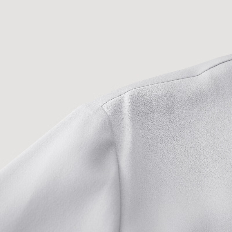 OVV春夏热卖女装优雅缎面醋酸经典翻领长袖衬衫上衣 银色(净色)A2 S