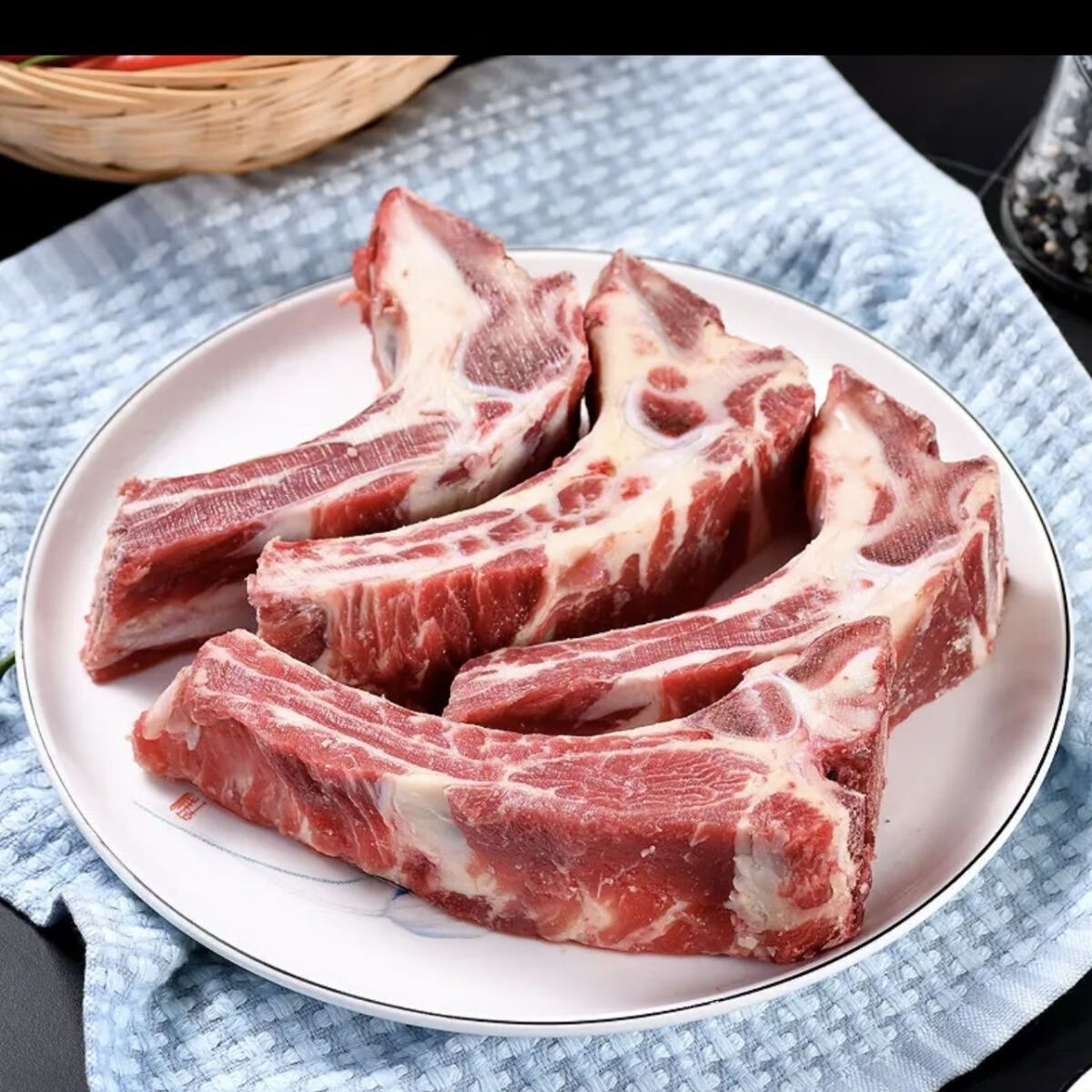 头号食客5斤国产原切牛肋骨 牛肋排 手把肉 安格斯黑牛 清真食品