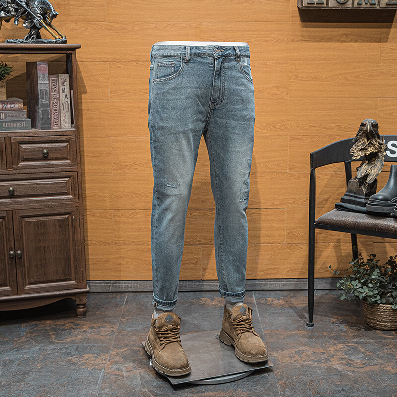 andseeyou品牌 男士牛仔裤 国潮服装2023夏季时尚潮流薄款商务休闲