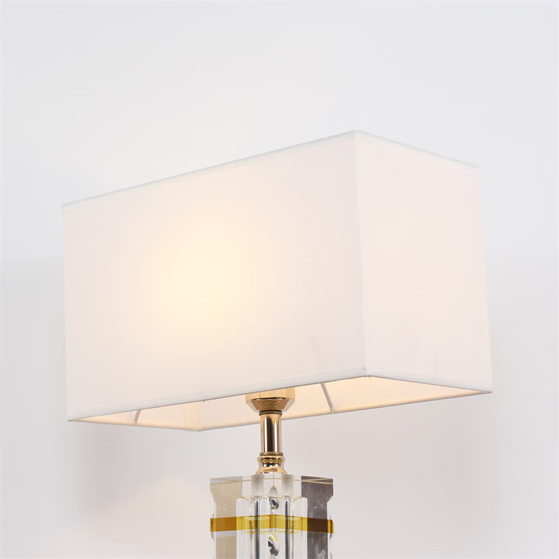 台灯罩单配中式酒店宾馆客房工程长方形亚麻布罩台灯米白色壁灯落 米