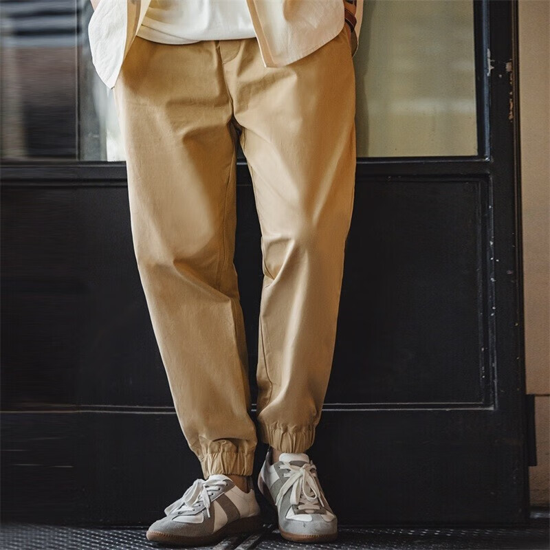 马登工装美式复古Easypants休闲裤束脚宽松直筒裤百搭斜纹长裤子男秋 卡其色 L