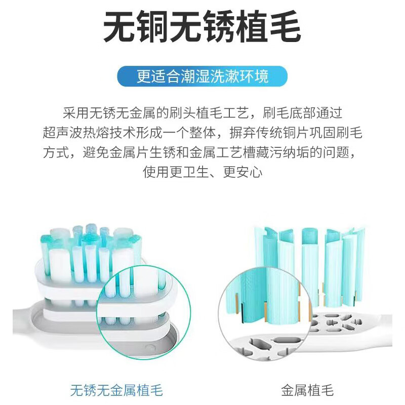 狮护适配usmile电动牙刷头Y1/U1/U2/U3/45度通用软毛替换呵护专业款刷头 无铜钻石亮白+无铜牙龈护理+专业款+呵护款 8支