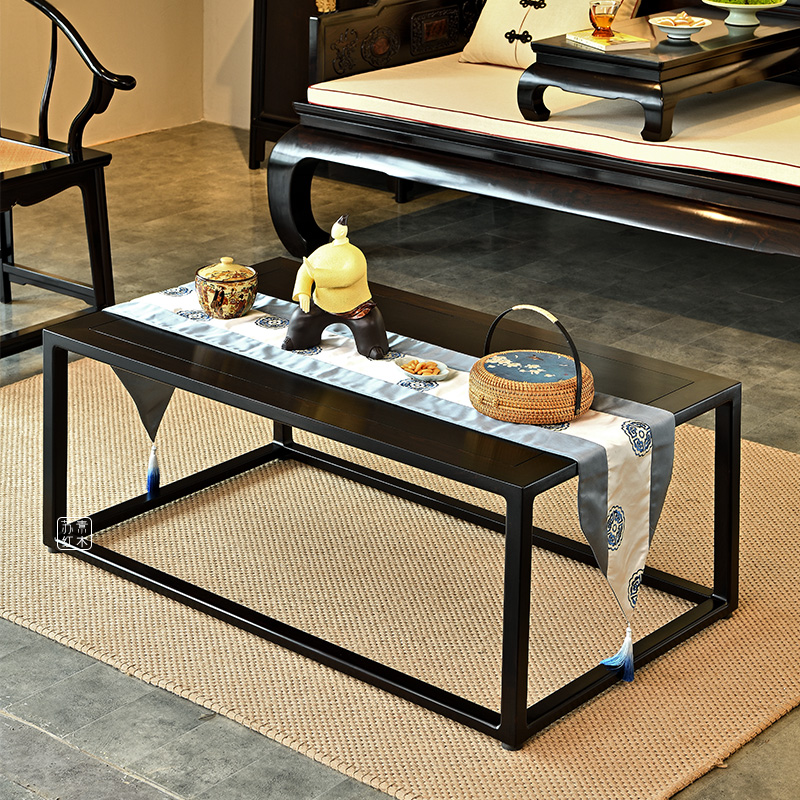 苏素红木家具紫光檀(学名:东非黑黄檀)苏作茶几边几客厅新中式长方形