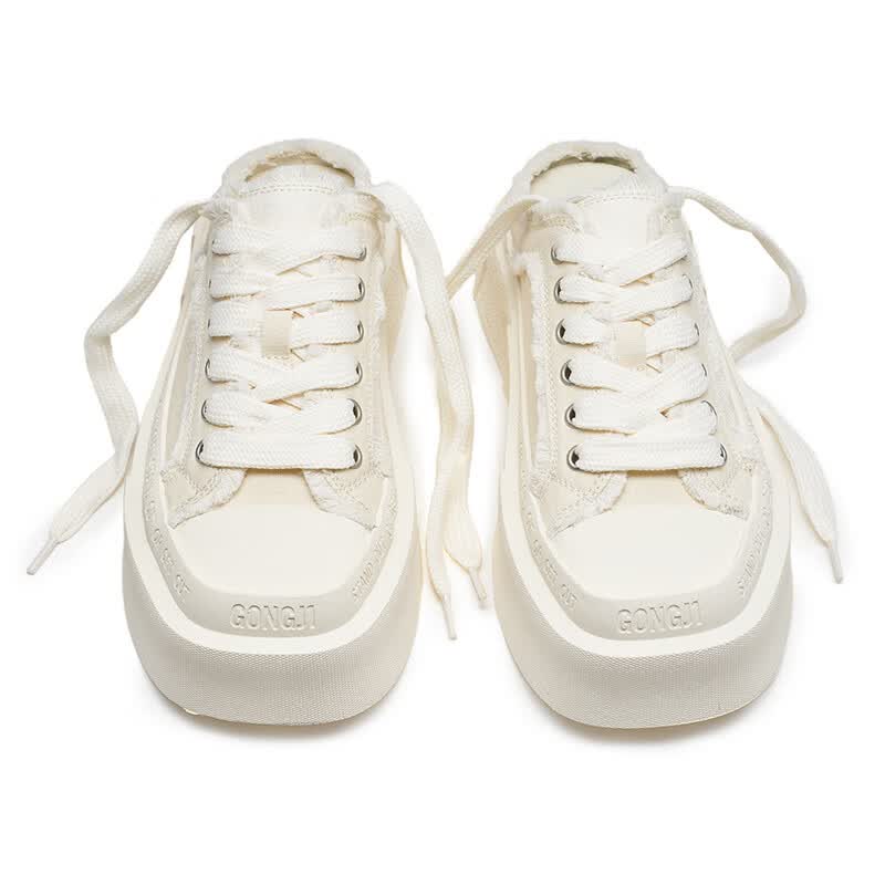 共迹gongji孟子义同款26春夏新款半拖鞋女外穿板鞋男凉鞋休闲帆布鞋女鞋 栀子白 /偏大半码 36 （233mm）