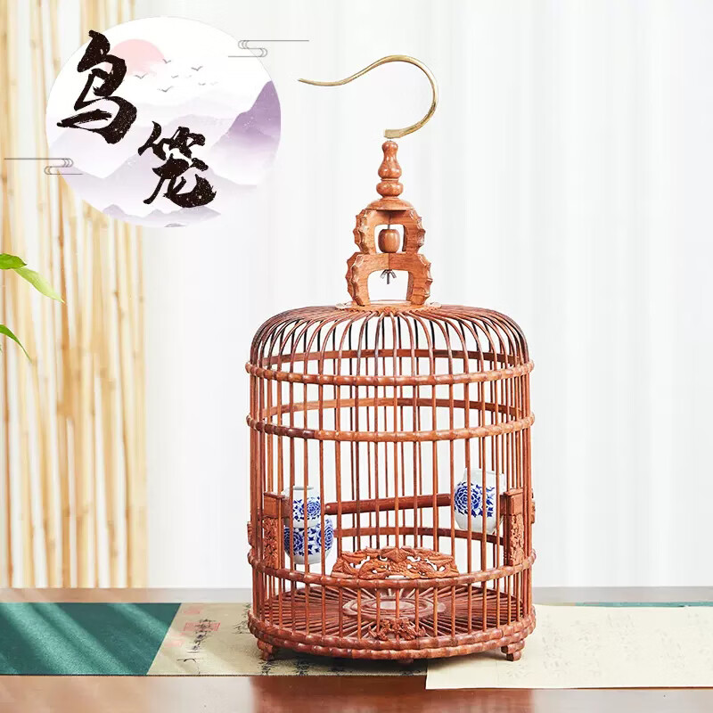 hkml鸟笼大全实木复古款高端名家画眉 鸟笼直径30高60