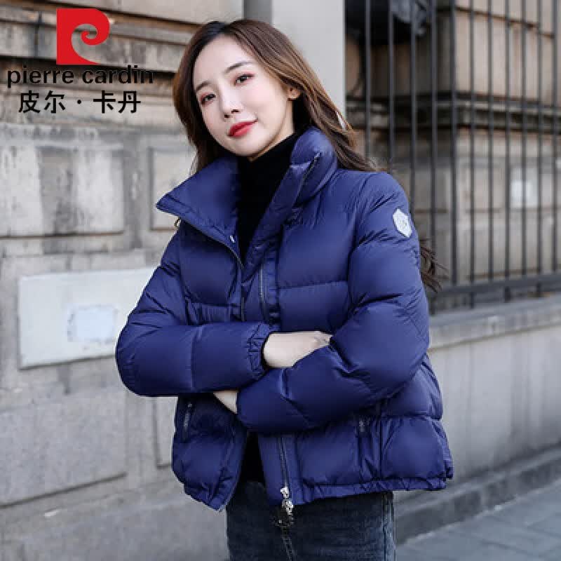 皮尔卡丹高档品牌女装轻薄短款羽绒服女2022新款冬季时尚宽松小个子白