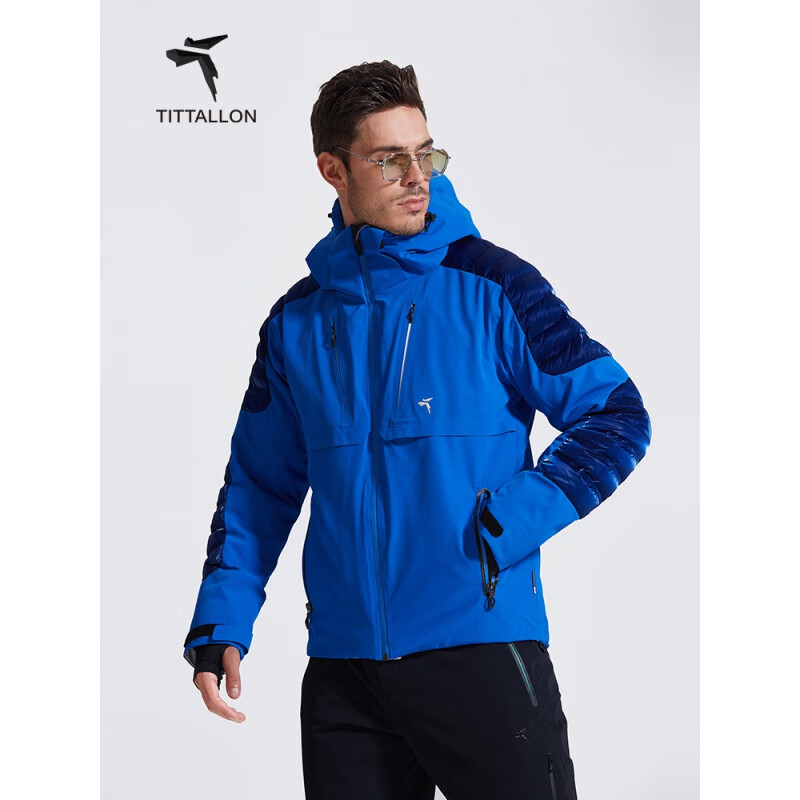 体拓（TITTALLON）【T系列】双板专业滑雪服男 四向弹力防风防水保暖透气滑雪外套 黑色 2XL
