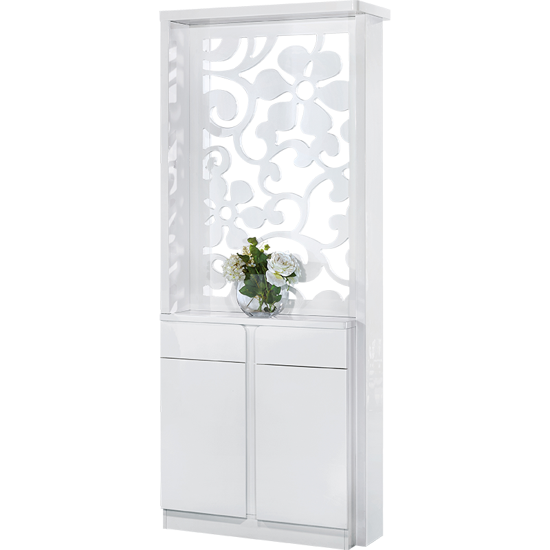 凯帝格 客厅隔断柜0.8米玄关酒柜双面屏风柜小户型进门间厅柜 全白