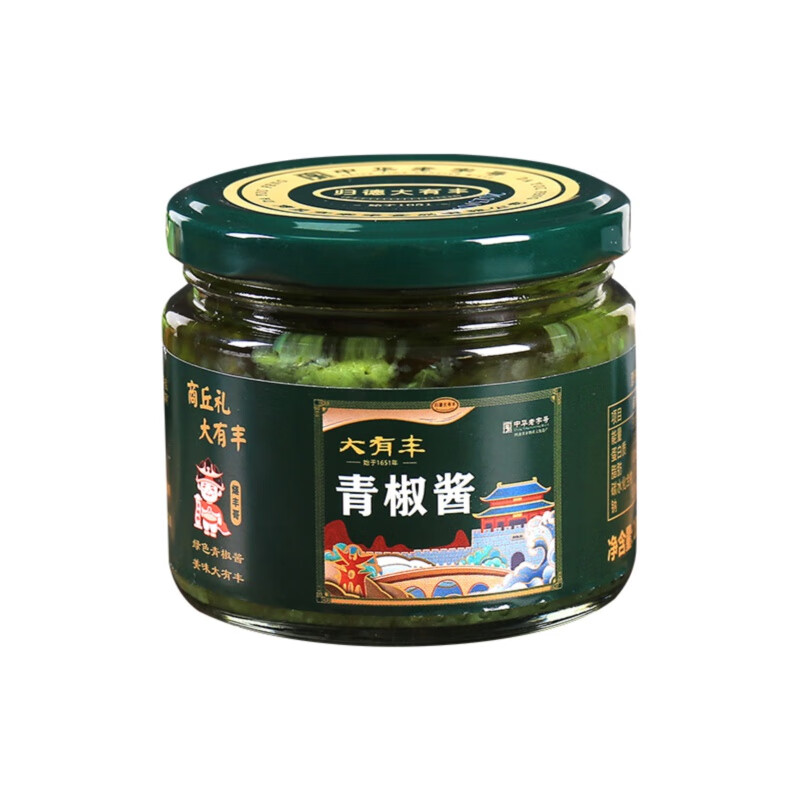 大有丰河南商丘特产归德大有丰酱菜青椒酱180g*2瓶夹馍拌饭辣椒剁椒酱