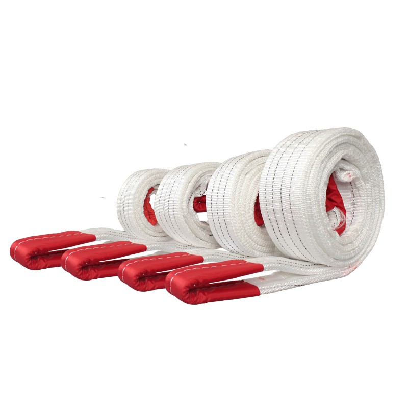 攸竹国标白色扁平吊装带1吨叉车行车吊带5吨工业双扣起重吊带吊车吊带