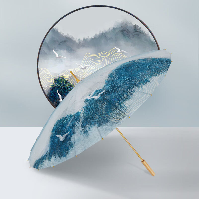 VONLILIENFELD费乐德仿油纸伞24骨长柄直杆雨伞女生高颜值古风晴雨伞手动太阳伞怎么看?