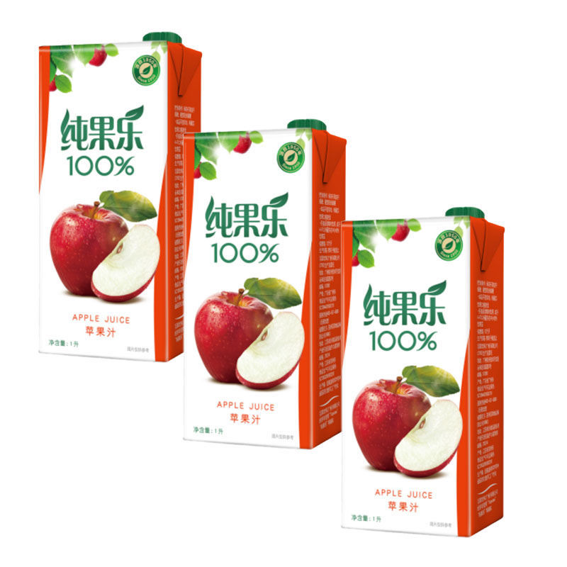 纯果乐100% 1l*4盒纯果汁橙汁 葡萄 苹果汁 葡萄汁 1l*4盒
