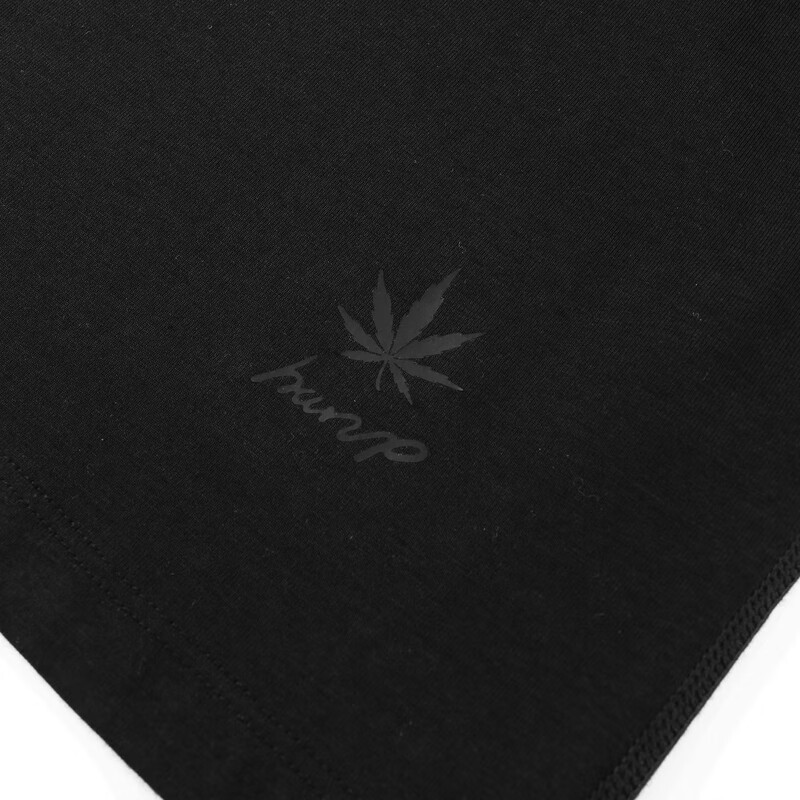 汉麻世家(HANP)男士圆领打底衫棉汉麻粘胶柔软舒适透气男士T恤自京营 乌墨黑 M