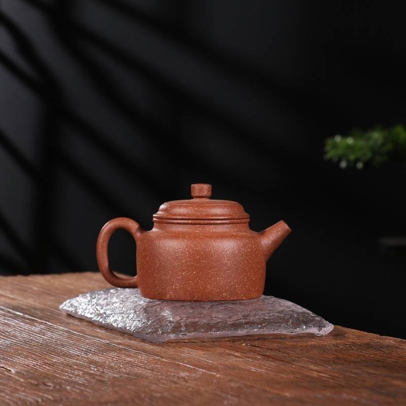 静心壶韵 宜兴紫砂壶 名家王小峰手工制红降坡泥德钟双层盖内刻字泡