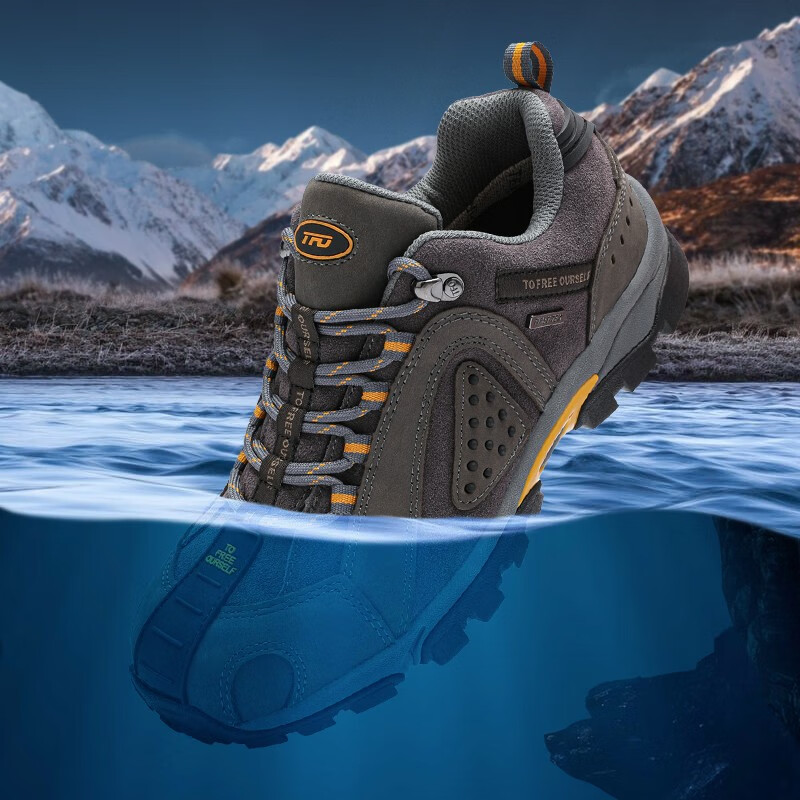 tfo 登山鞋 第四代防水透气户外鞋全掌气垫徒步鞋防滑耐磨越野鞋 碳灰