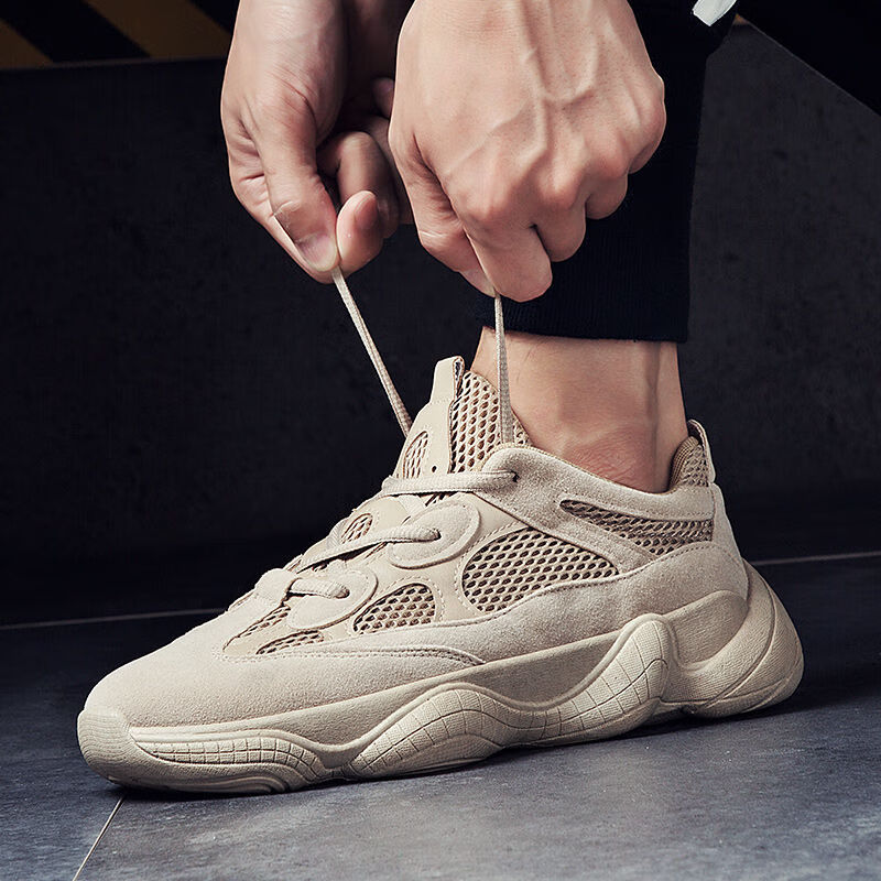 喵畅夏夏配牛仔裤的散步无鞋带运动鞋男夏季老爹男鞋跑步运动潮鞋