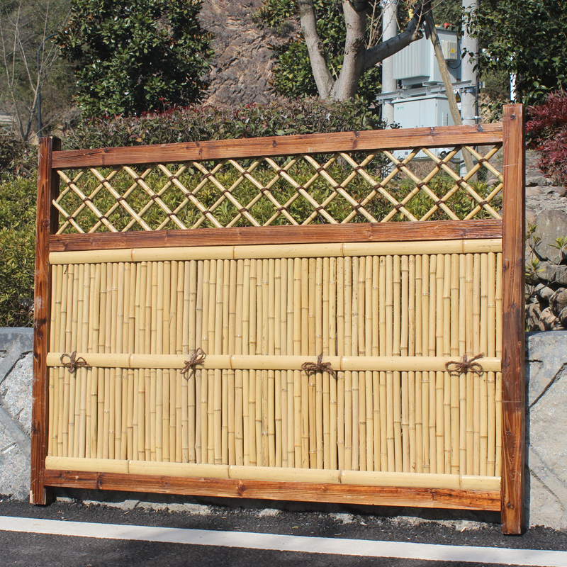竹栅栏围栏日式竹篱笆竹门花园庭院竹篱笆竹片围栏围墙竹篱笆栅栏 白