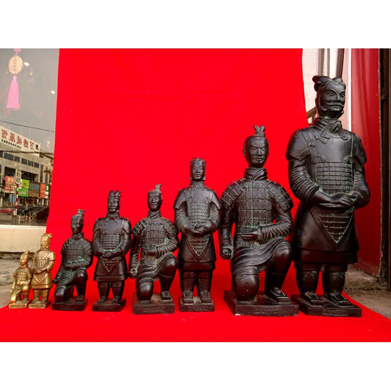 仿古青铜器纯铜兵马俑摆件将军俑高60秦俑工艺品家居办公摆设礼品 高