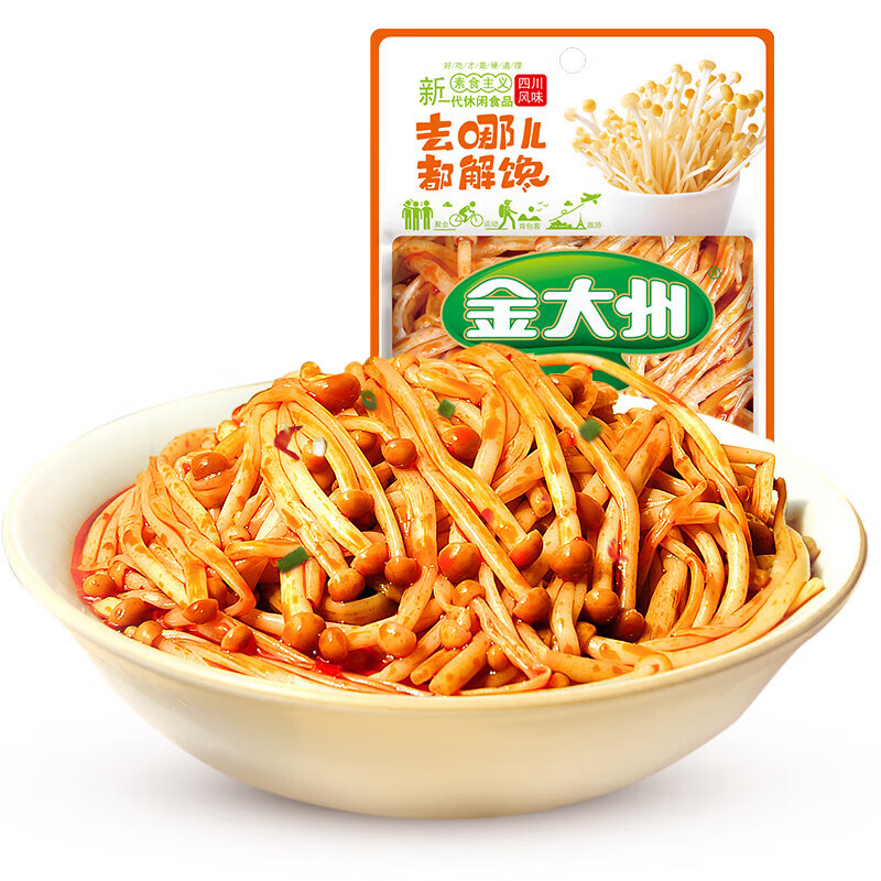 金大州金针菇四川特产金大洲香辣 42g 香辣味 *4袋
