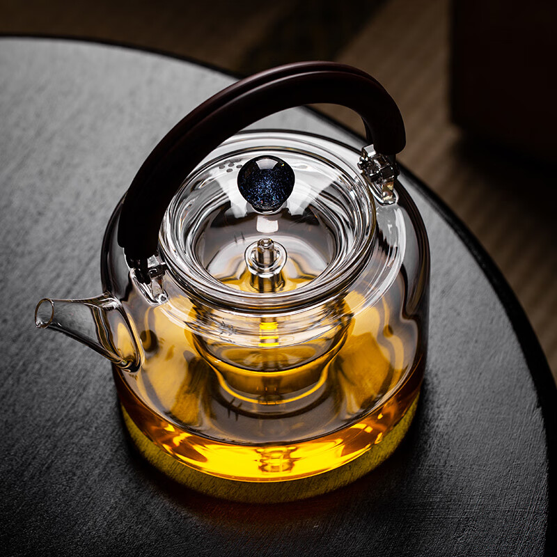 塔驰密司（touchmiss）日式玻璃煮茶壶煮茶器茶水分离蒸煮一体茶壶防烫家用电陶炉烧水壶 星空提梁壶_度给电陶炉