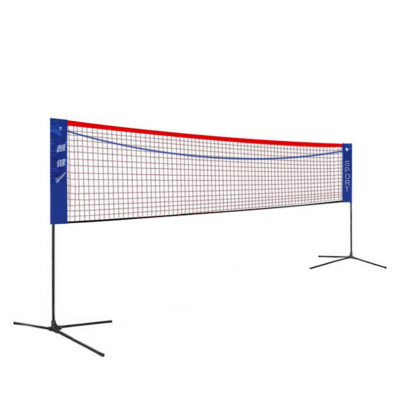 靓健便携式羽毛球网架/网柱 羽毛球架含网 高可调 6.1米标准双打 赠羽毛球网