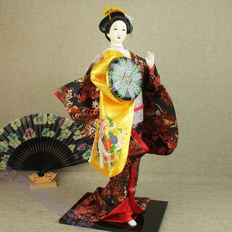 日本艺妓人偶玩偶公仔22寸人形绢人和服娃娃日式工艺品摆件料理店装饰