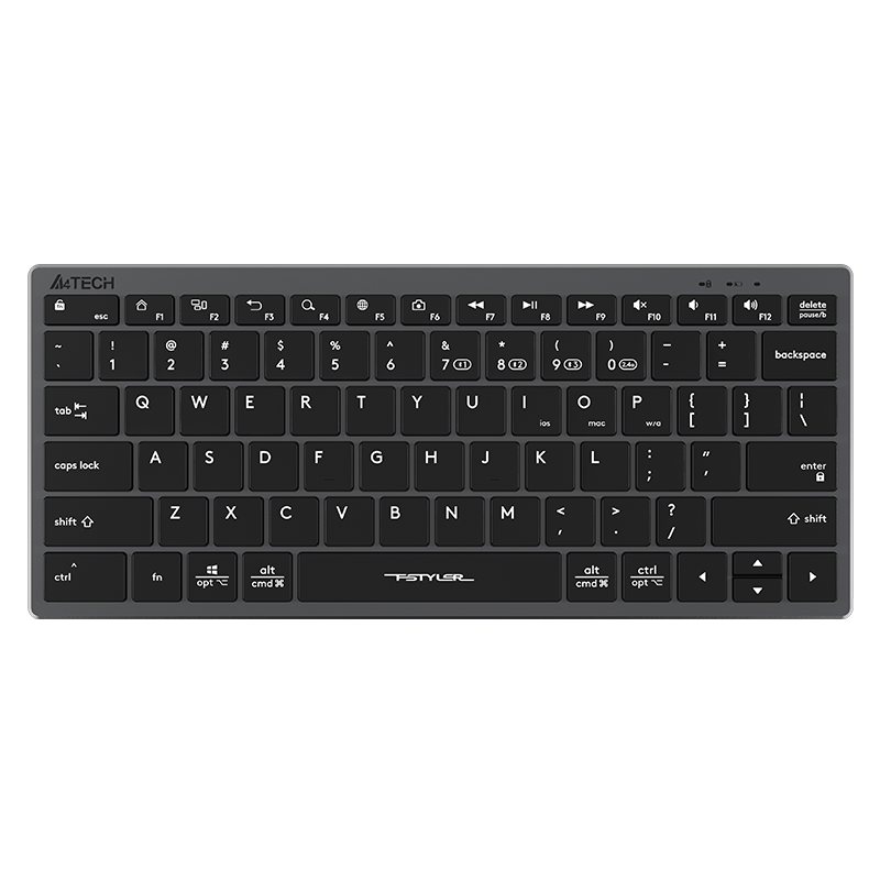双飞燕 FBX51C无线蓝牙四模键盘可充电超薄轻音便携剪刀脚笔记本电脑ipad手机78键Type-C FBX51C(铁灰) 无光
