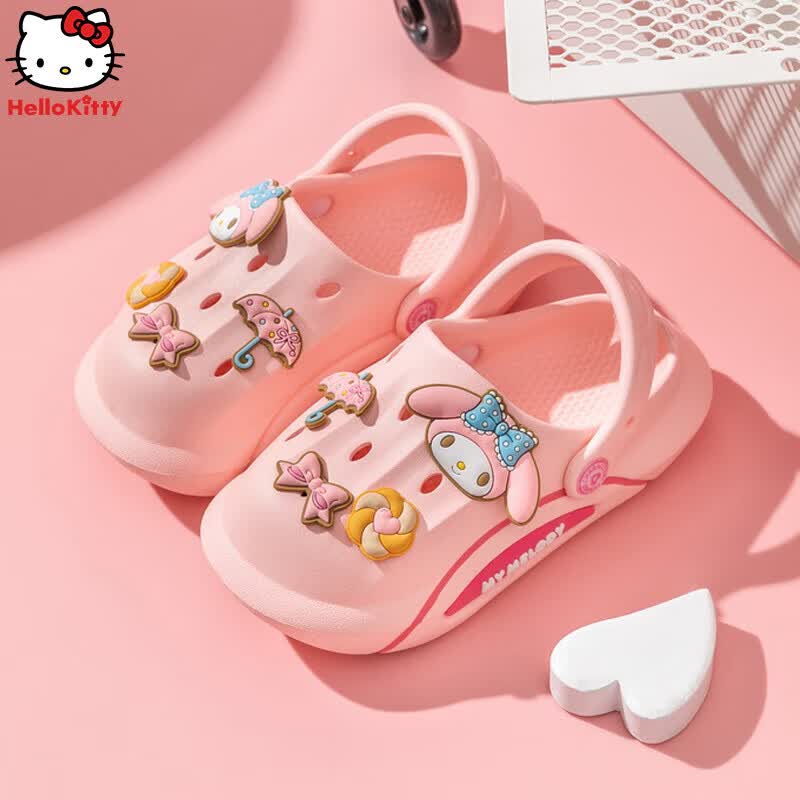 Hello Kitty儿童洞洞鞋女童2023夏防滑拖鞋宝宝小孩凉鞋沙滩鞋粉红200mm高性价比高么？