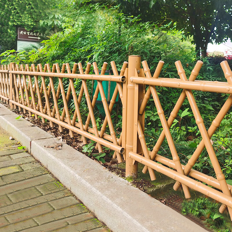 不锈钢仿竹仿木护栏庭院菜园新农村家用金属围栏菜地竹木栅栏围栏