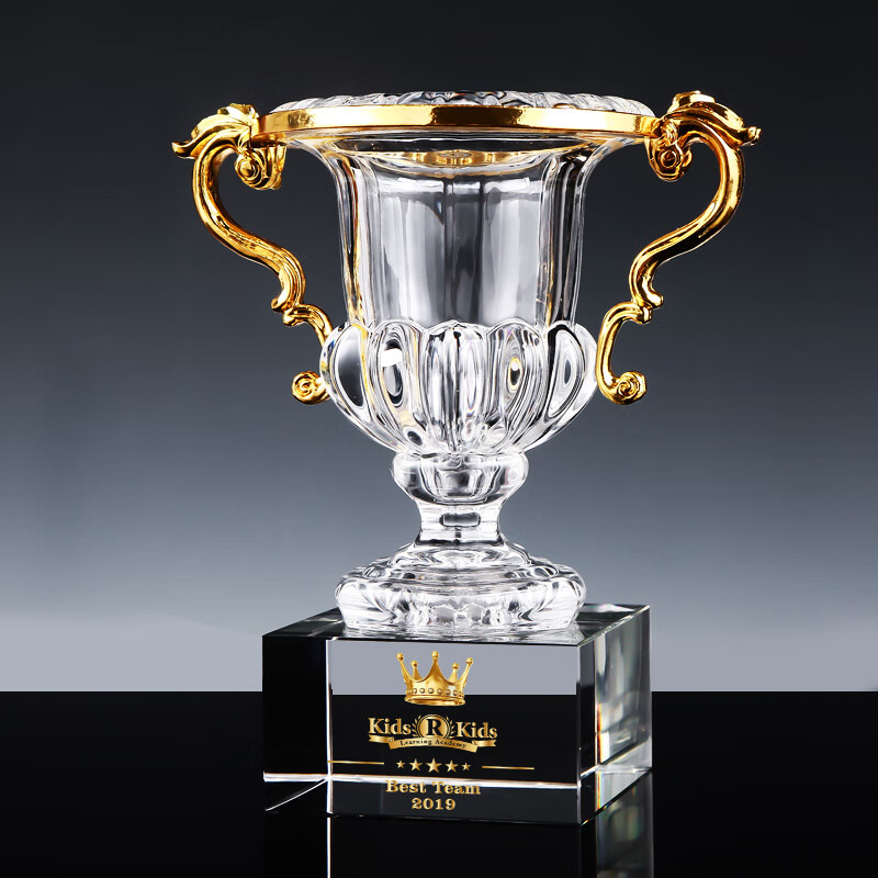 君吻水晶皇冠奖杯企业年会活动员工教职工荣誉奖杯奖牌定制摆件 01