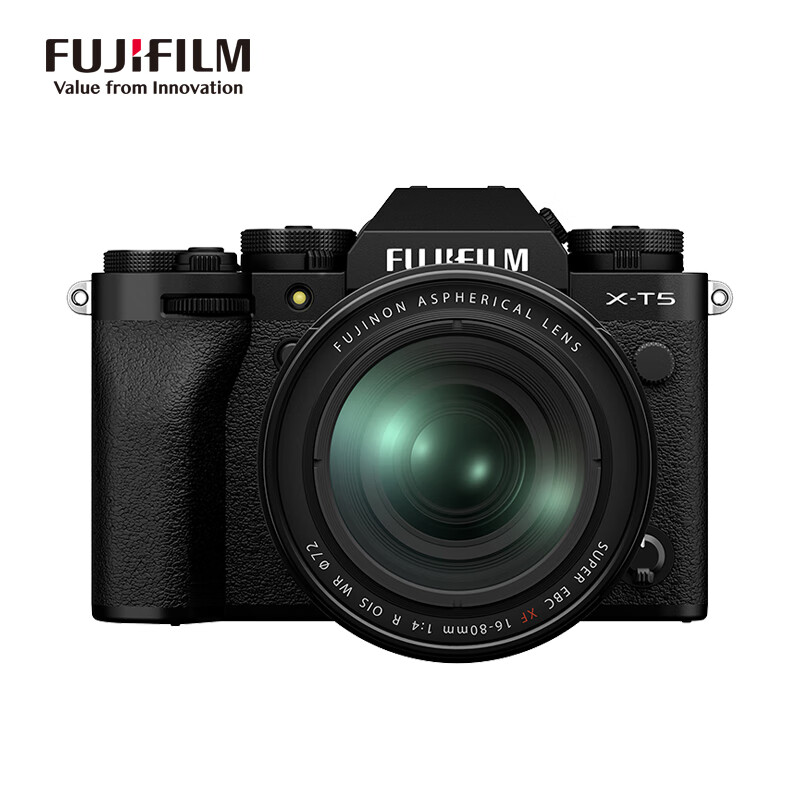 富士（FUJIFILM）X-T5/XT5 微单相机 套机（16-80mm) 4020万像素 7.0档五轴防抖 6K30P 经典机械拨盘 黑色