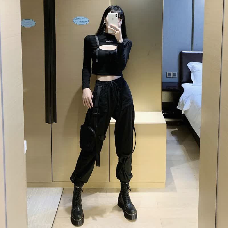 丘绚爵士舞穿的爵士风女装套装跳舞梨形身材酷女孩穿搭女装帅气蹦迪暗