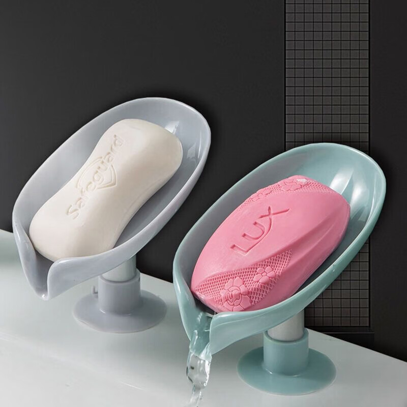 GHZJ肥皂盒香皂置物架吸盘壁挂式免打孔创意沥水架不积水家用收 颜色随机1个 1层