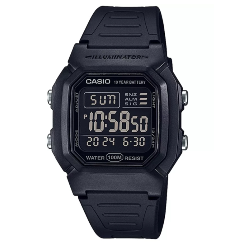 卡西欧(casio)  男士腕表 石英手表 经典 方形 数字手表 led照明 w800