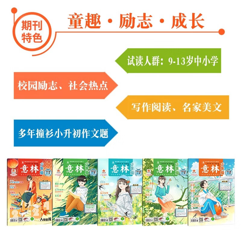 意林旗舰店 意林少年版订阅2025年全年2024年1-12月全年24本跨年订阅小升初中小学课外阅读励志开阔眼界作文提高阅读理解 意林杂志社 少年版最新6本杂志