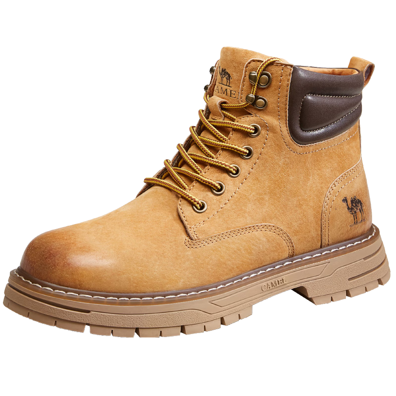 骆驼（CAMEL）休闲增高厚底户外工装男士大黄靴 G13W076024 沙漠黄/咖啡 43 