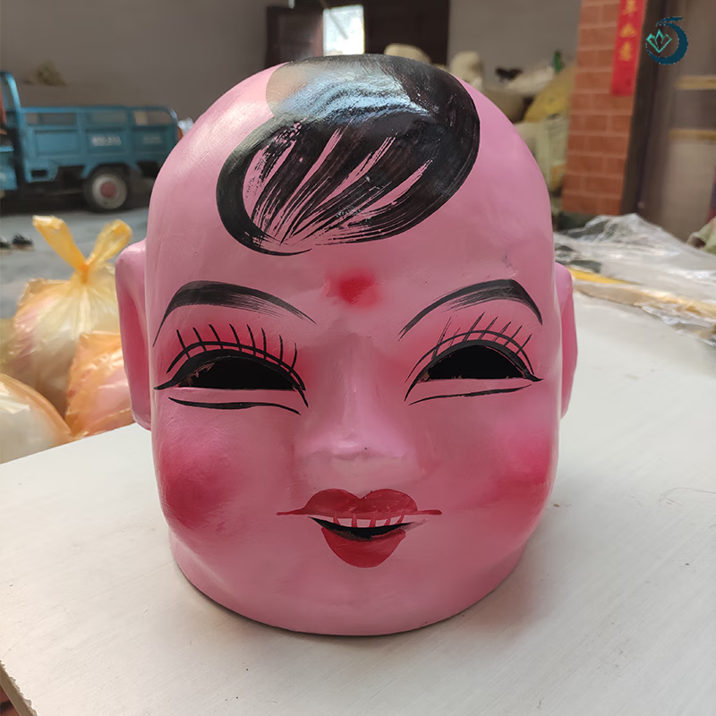 萌念社火面具 大头娃娃道具头套面具社火秧歌舞龙舞狮演的 男孩