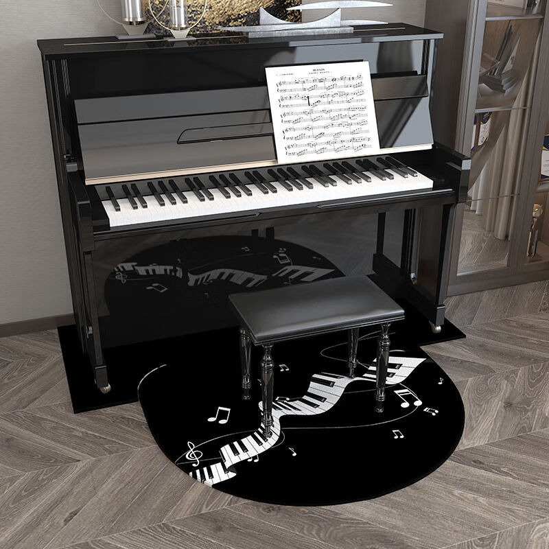 立式钢琴地垫隔音垫吸音降噪地毯消音减震专用钢琴凳椅子脚垫加厚 飘舞琴键钢琴垫 凹型+异形