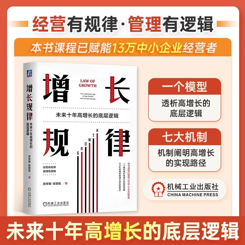 增长规律 未来十年高增长的底层逻辑 贺传智 张致铭 中小企业经营管理企业赋能 私营企业公司发展降本增效高增长指南 机械工业出版