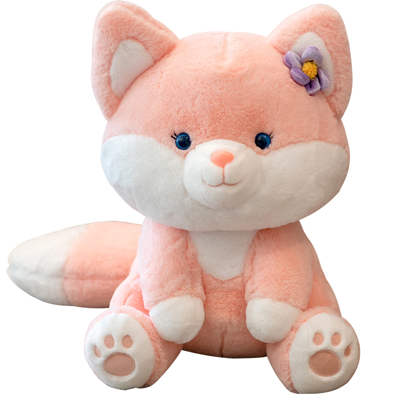 七夕情人节礼物色小狐狸公仔毛绒玩具安抚娃娃女生床上抱玩七夕情人节