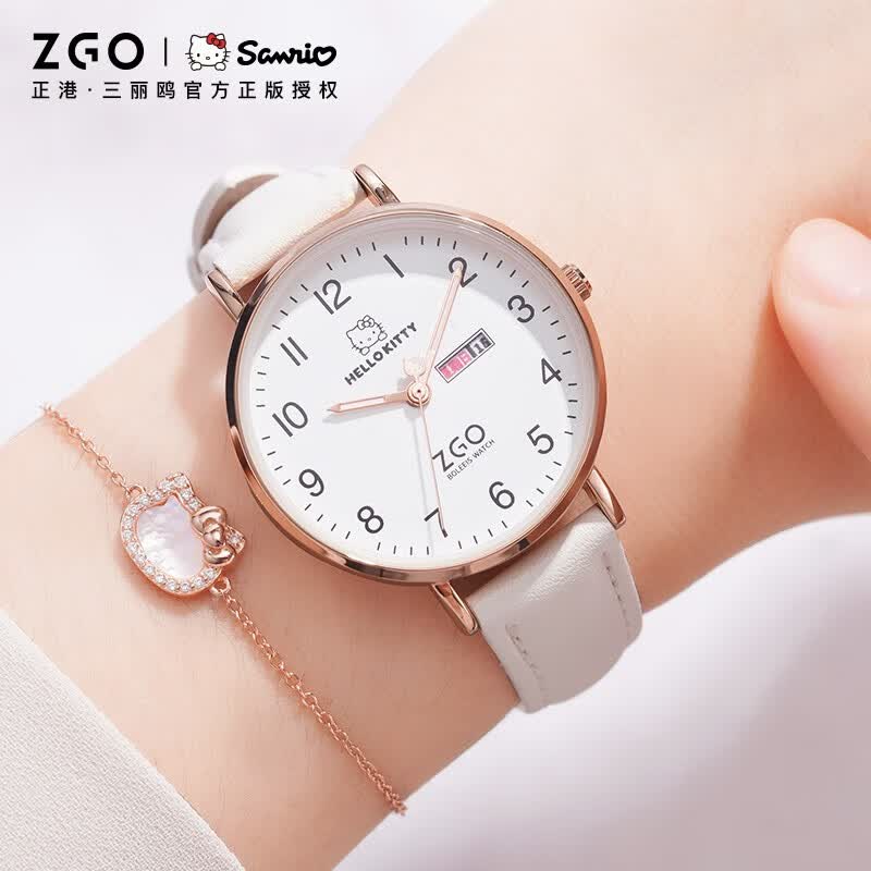 正港（ZGO）三丽鸥 手表女学生防水考试手表初中生高中生双日历石英腕表 2108高性价比高么？