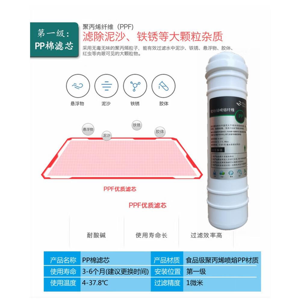 uf-e 六级超滤三分口快接通用pp棉活性炭超滤膜 节